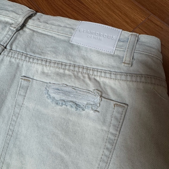 ASOS Glamorous Denim Distressed Shorts - Picture 6 of 13